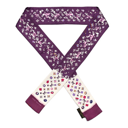 Louis Vuitton Silk Monogram Splash Bandeau Purple 1 of 5