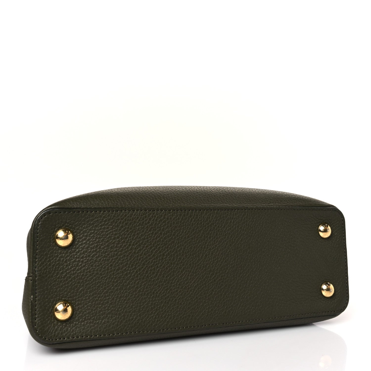Louis Vuitton Taurillon Capucines MM Smokey Brown Green Creme Pink 4 of 8