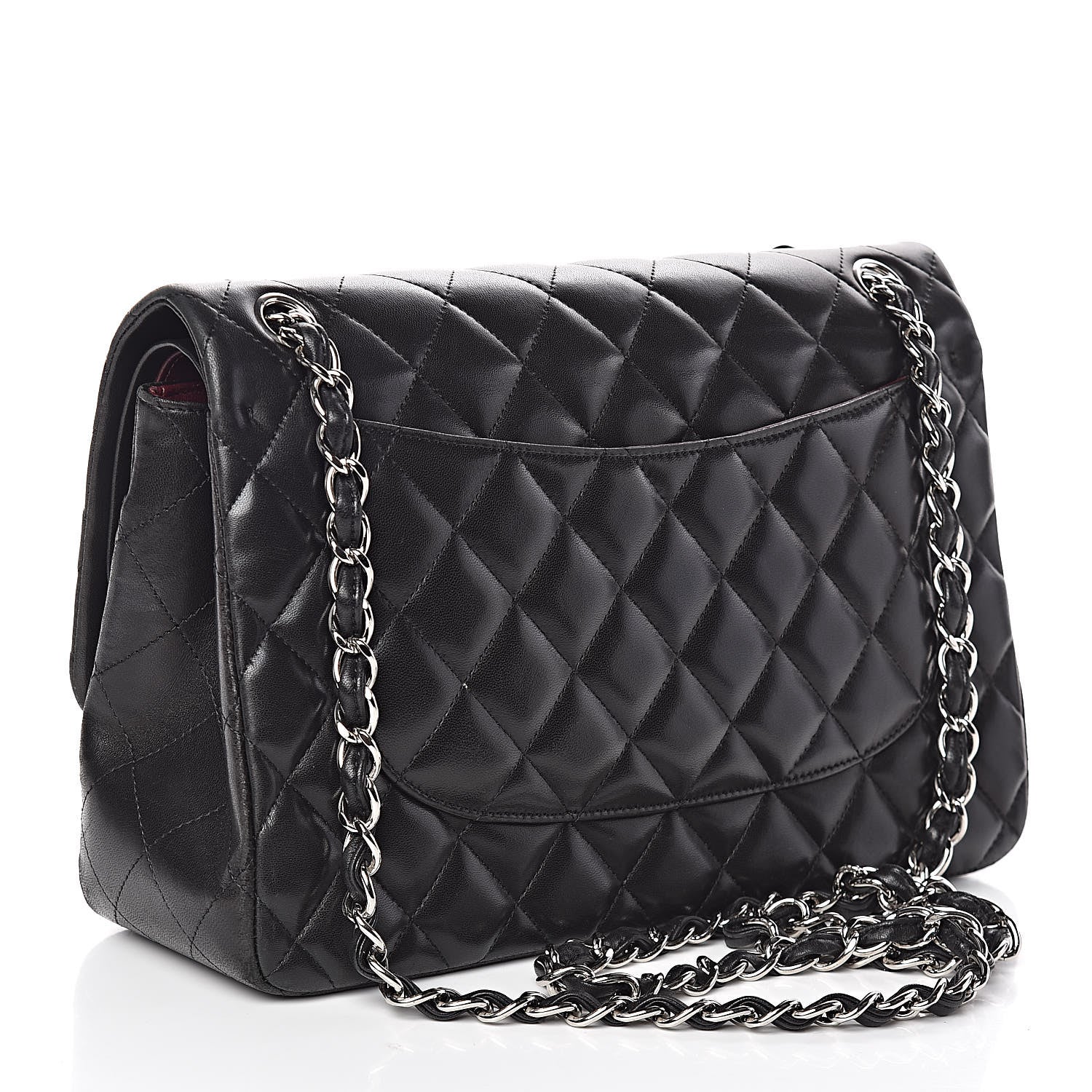 Chanel Lambskin Quilted Jumbo Double Flap Black 3 of 10