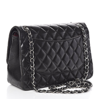 Chanel Lambskin Quilted Jumbo Double Flap Black 3 of 10