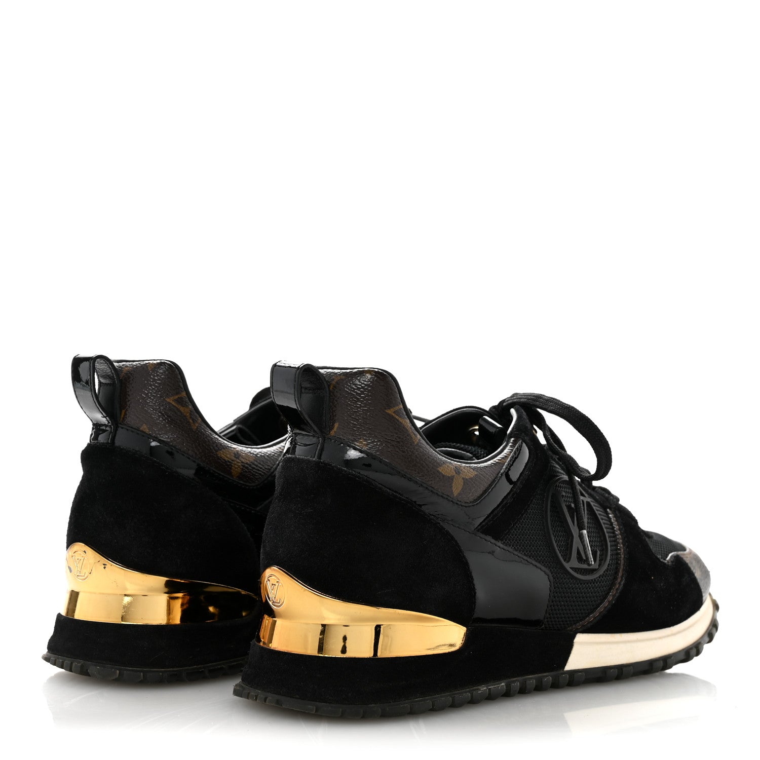 Louis Vuitton Suede Monogram Run Away Sneakers 37 Black 5 of 11