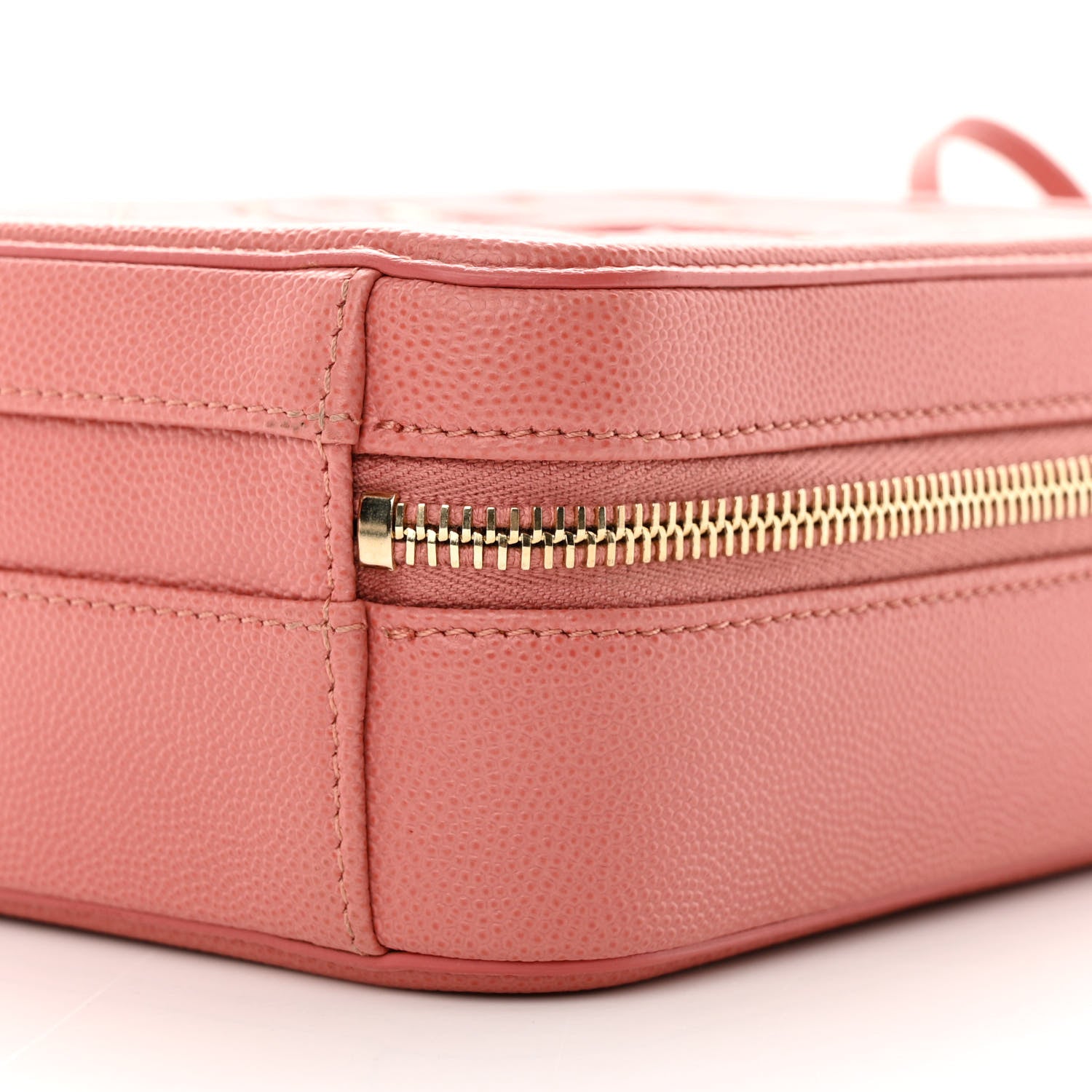 Chanel Caviar Quilted CC North South Filigree Vanity Case Pink 10 of 14