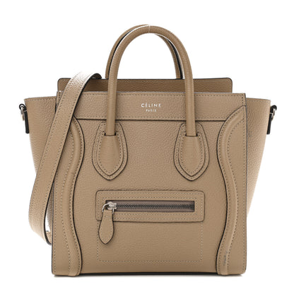 Celine Drummed Calfskin Nano Luggage Dune 1 of 12