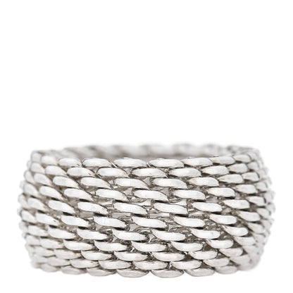 Tiffany Sterling Silver Somerset Mesh Ring 55 7.25 1 of 3