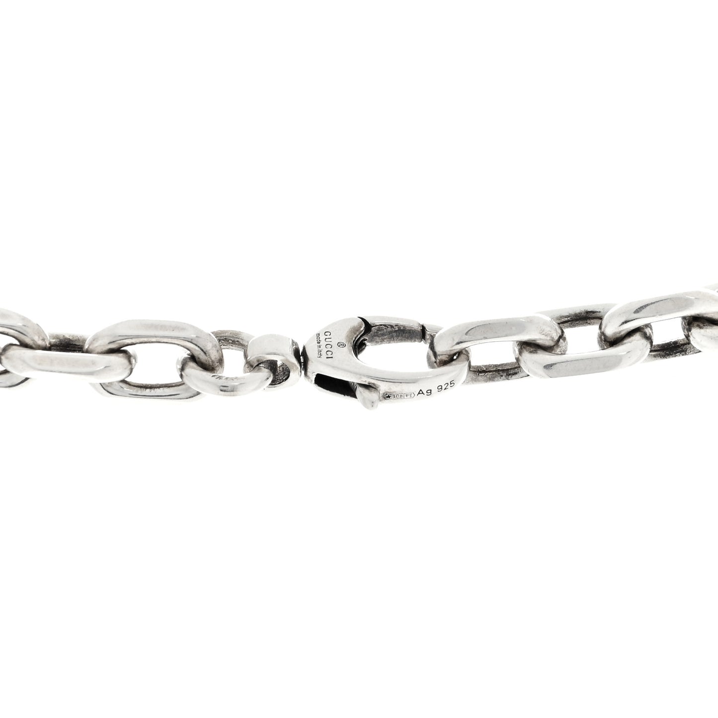Sterling Silver Interlocking GG Chain Necklace