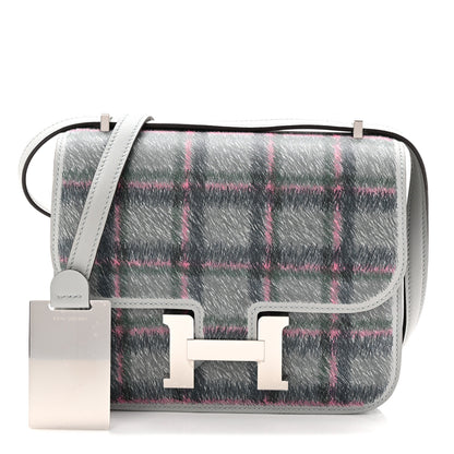 Hermes Swift Tartan Printed Constance 18 Bleu Glacier 3 of 12