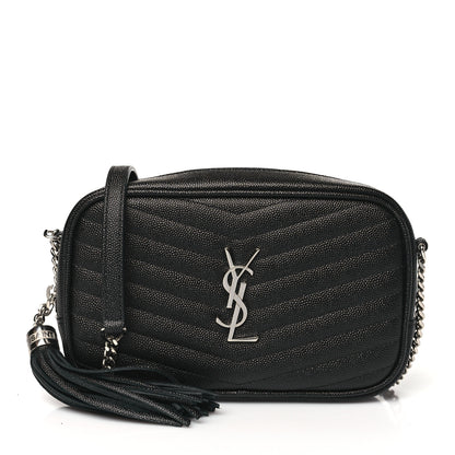 Saint Laurent Grain De Poudre Matelasse Monogram Mini Lou Camera Bag Black 1 of 10