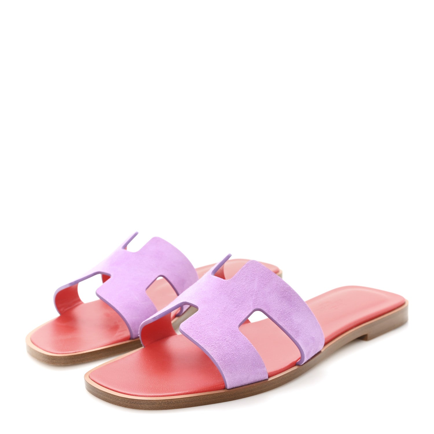 Hermes Suede Goatskin Oran Sandals 37 Violet Parme 4 of 10