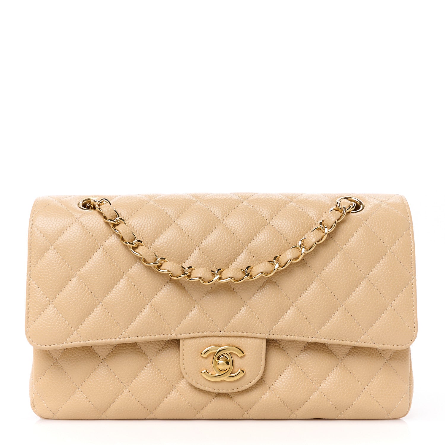 Chanel Caviar Quilted Medium Double Flap Beige 1 of 11