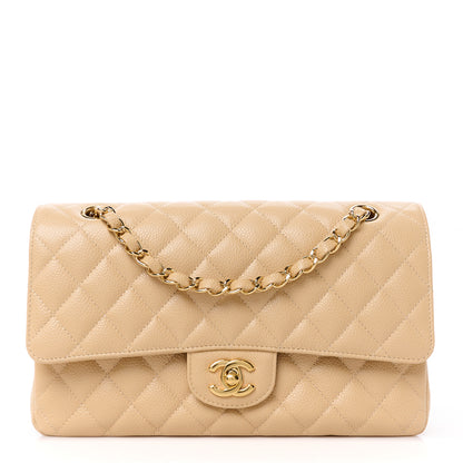 Chanel Caviar Quilted Medium Double Flap Beige 1 of 11