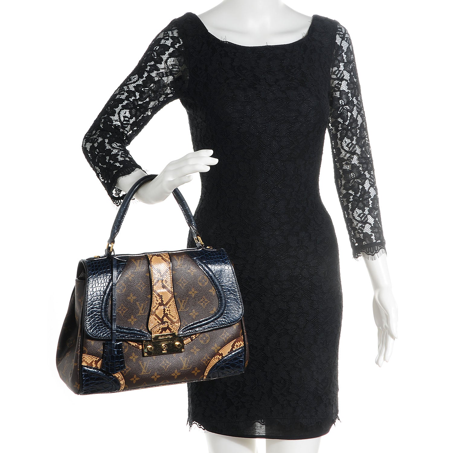 Louis Vuitton Monogram Python Alligator Monogramissime Bowling Bag Marine 2 of 7