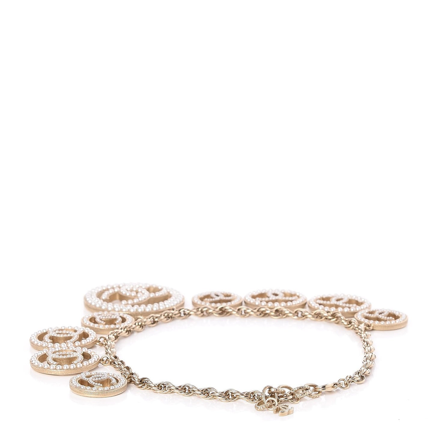 Pearl CC Choker Necklace Gold