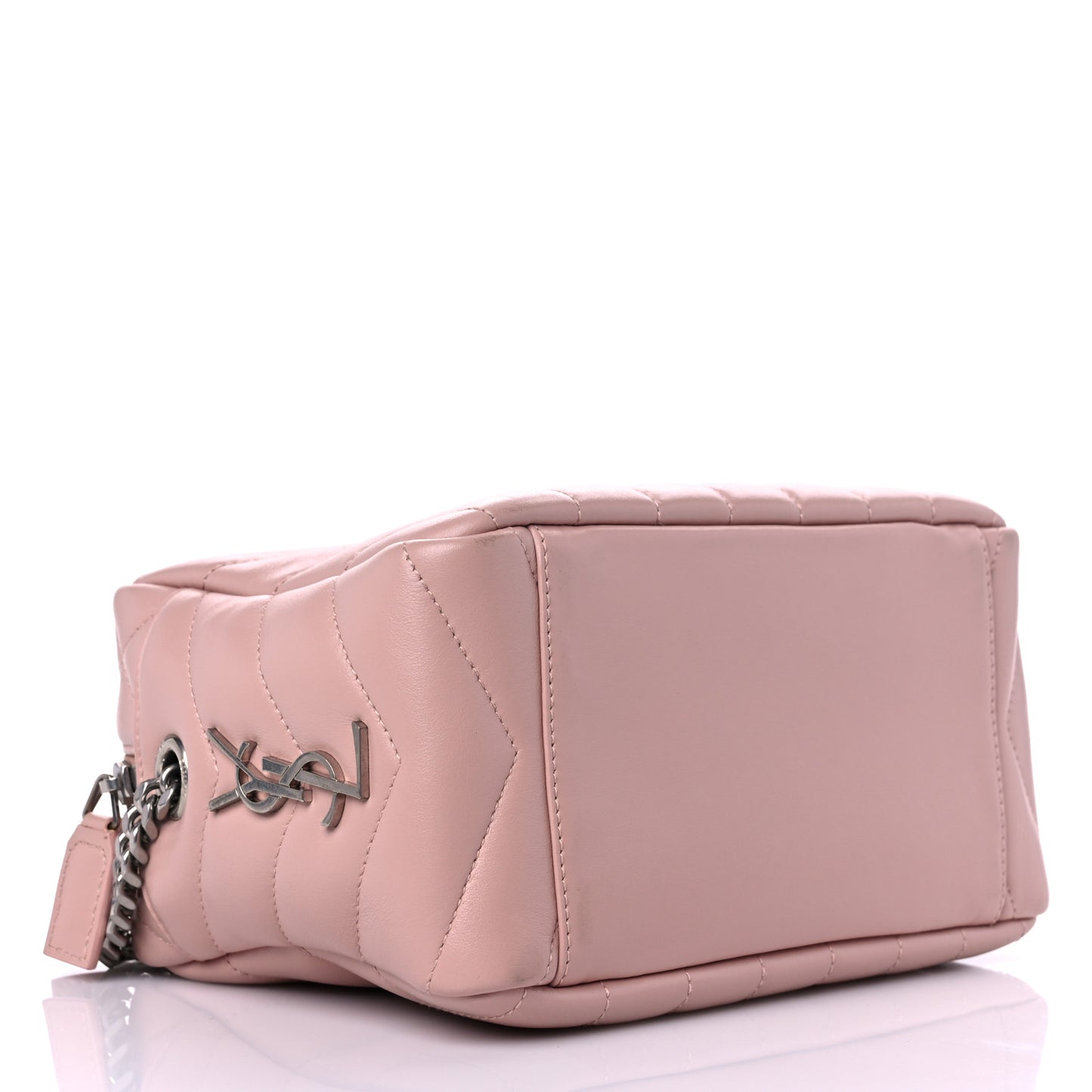 Calfskin Y Quilted Monogram Small Loulou Camera Pale Pink