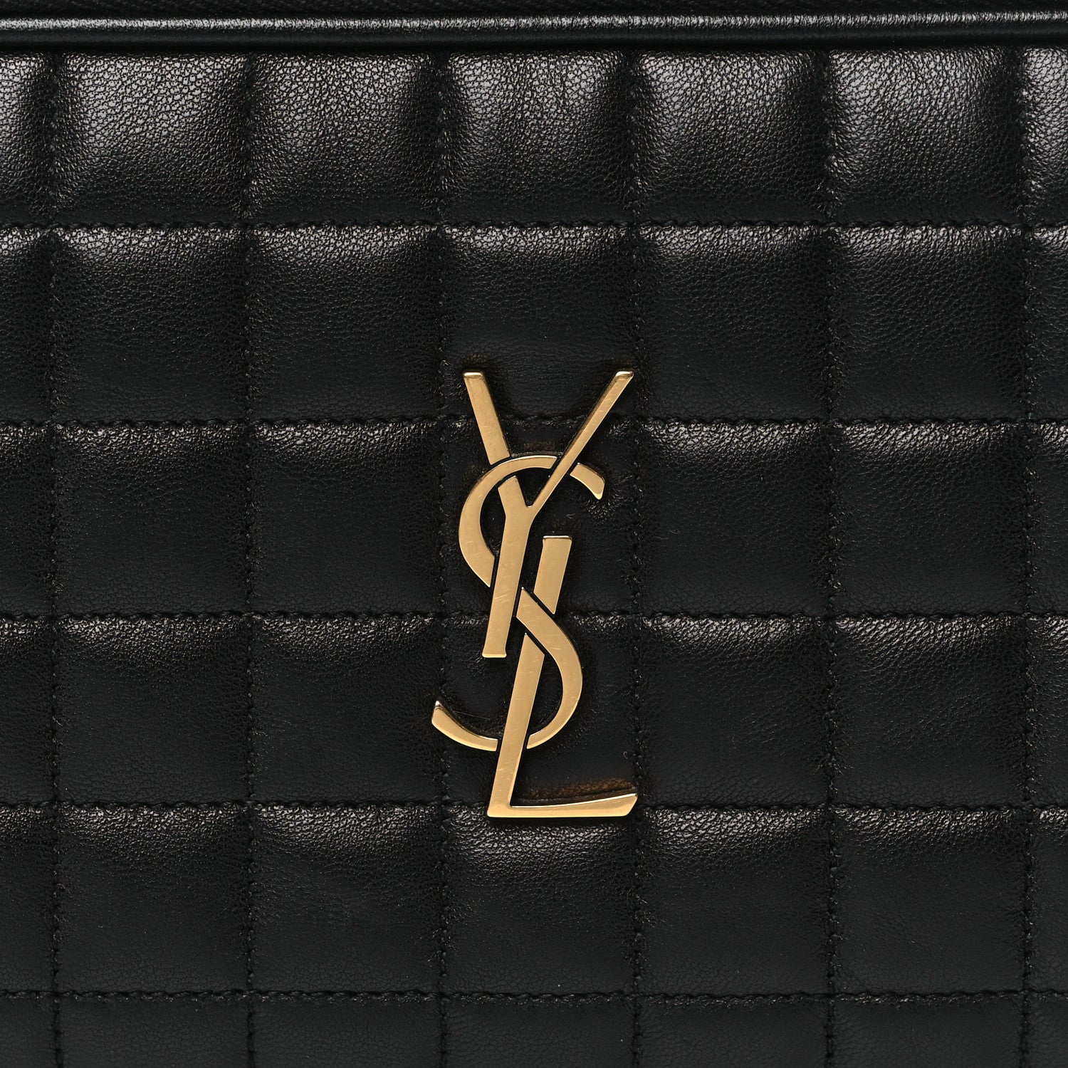 Saint Laurent Lambskin Carre Quilted Cassandre Mini Camera Bag Black 8 of 10