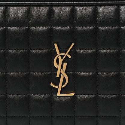 Saint Laurent Lambskin Carre Quilted Cassandre Mini Camera Bag Black 8 of 10