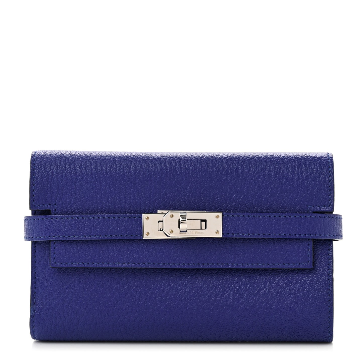Chevre Mysore Medium Kelly Wallet Bleu Electrique