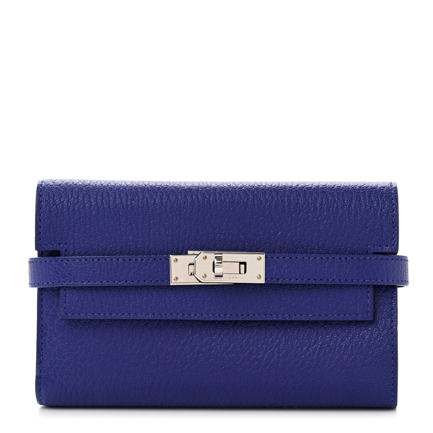 Hermes Chevre Mysore Medium Kelly Wallet Bleu Electrique 1 of 8