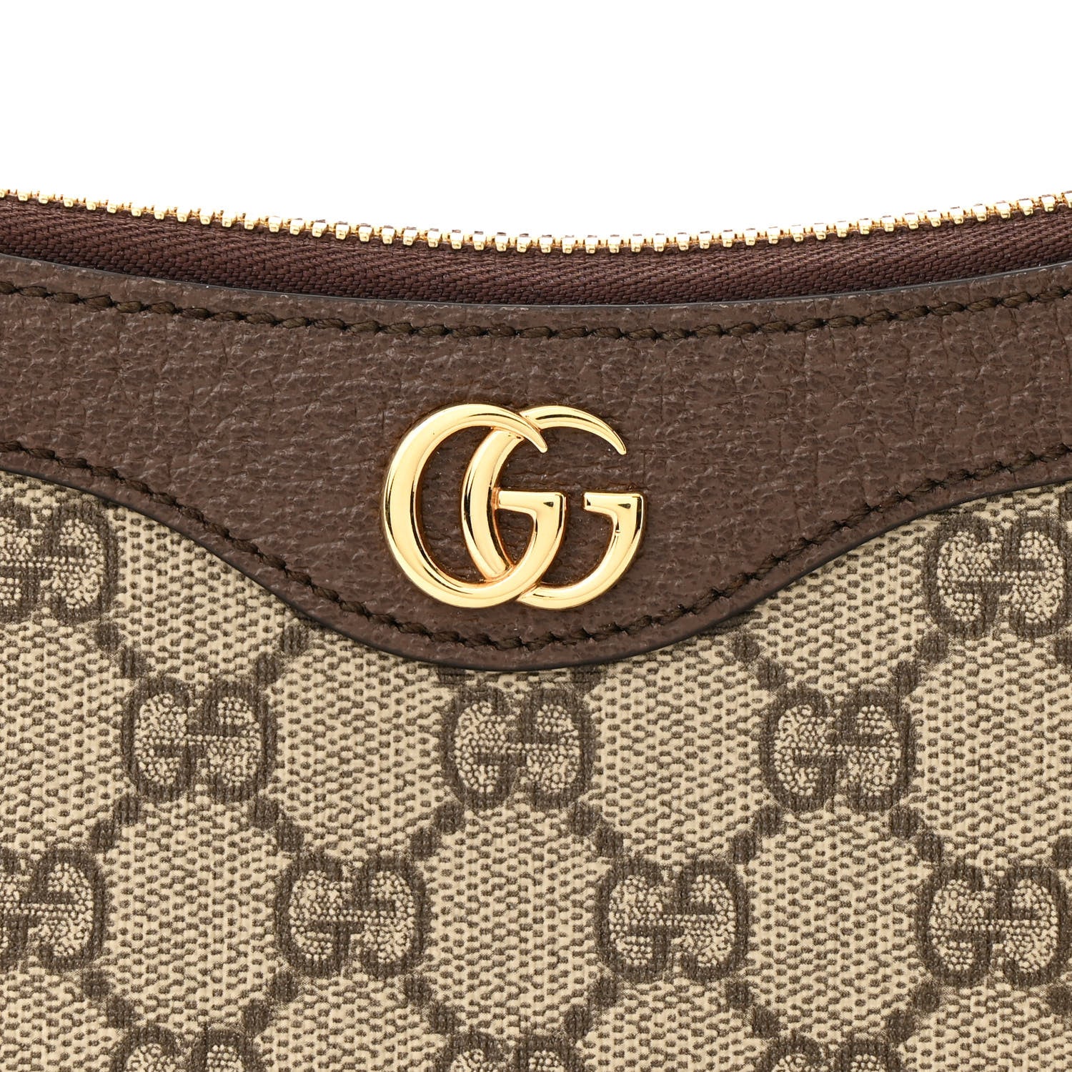 Gucci GG Supreme Monogram Textured Dollar Calfskin Web Small Ophidia GG Handbag Beige Ebony New Acero 8 of 11