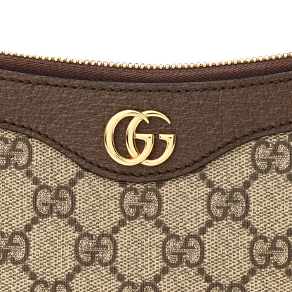 Gucci GG Supreme Monogram Textured Dollar Calfskin Web Small Ophidia GG Handbag Beige Ebony New Acero 8 of 11