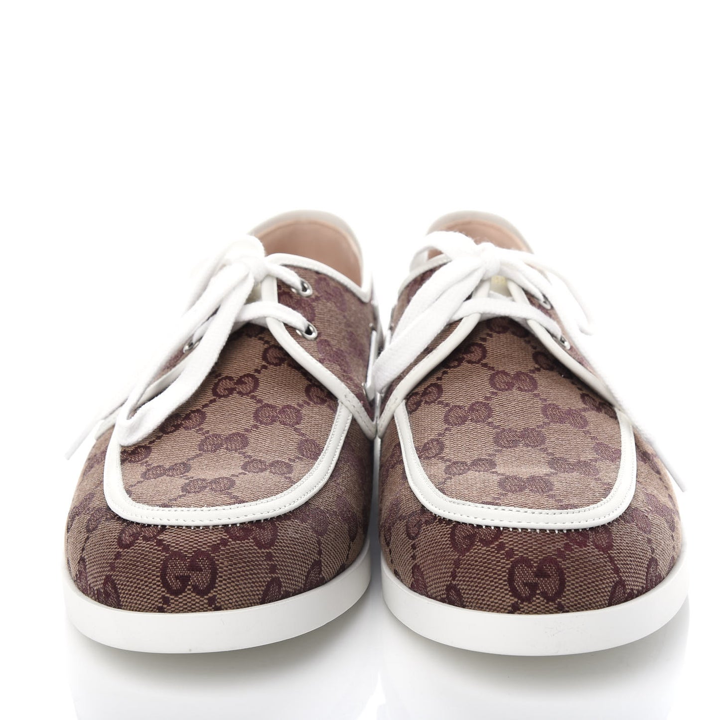 Monogram Mens Boat Shoes 9 Sahara Rubino White