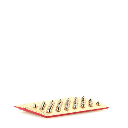 Christian Louboutin Metallic Liege Pepite Cork Spikes Kios Card Holder Gold 4 of 6