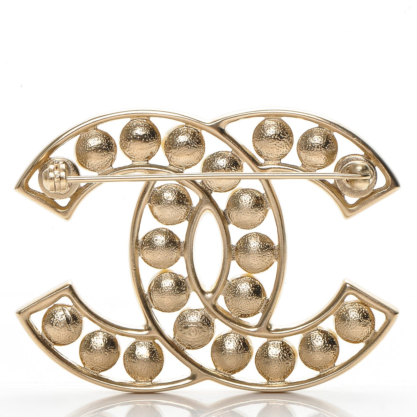 Pearl CC Brooch Light Gold