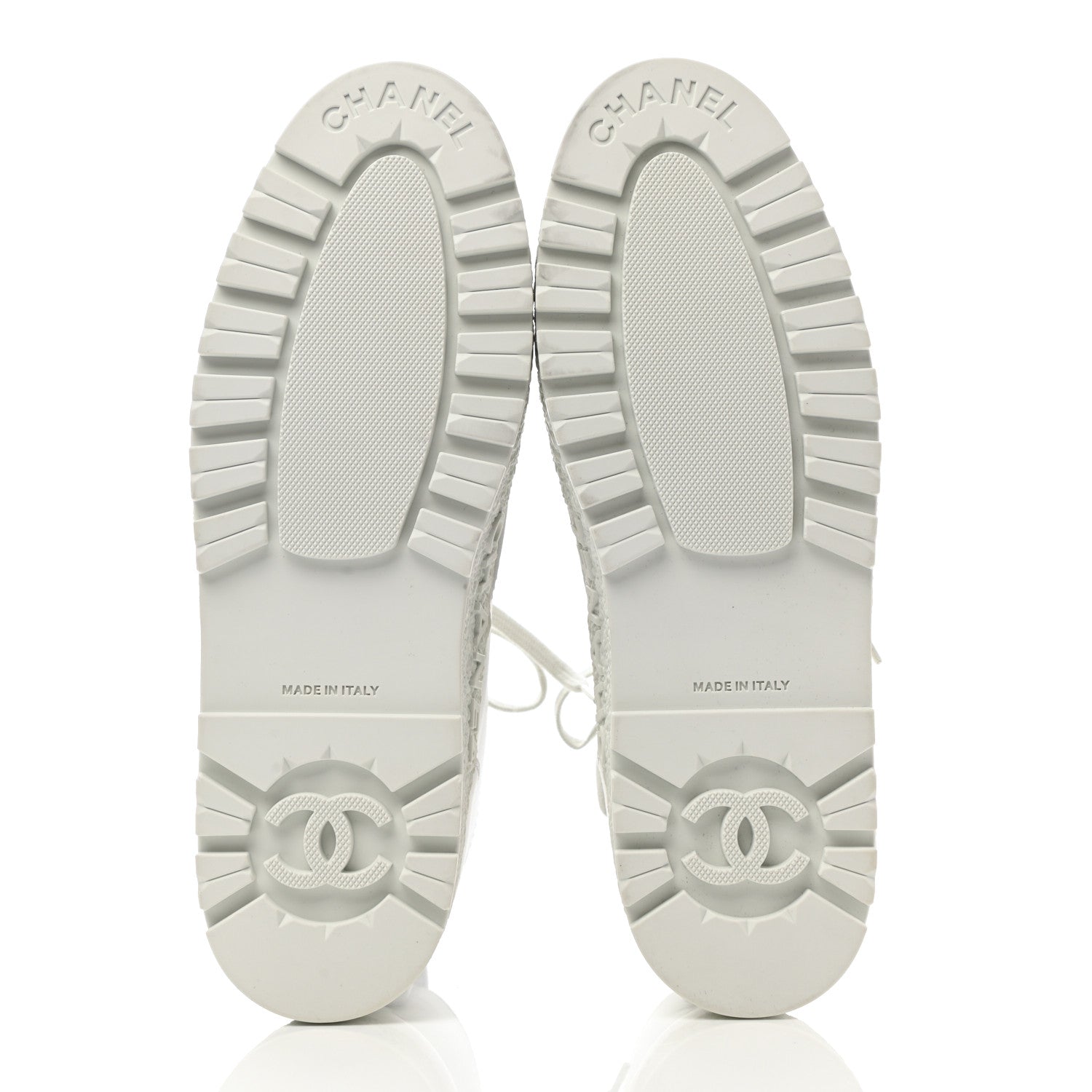 Chanel Calfskin CC Turnlock Lace Up Boots 41 White 5 of 11