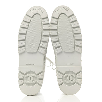Chanel Calfskin CC Turnlock Lace Up Boots 41 White 5 of 11