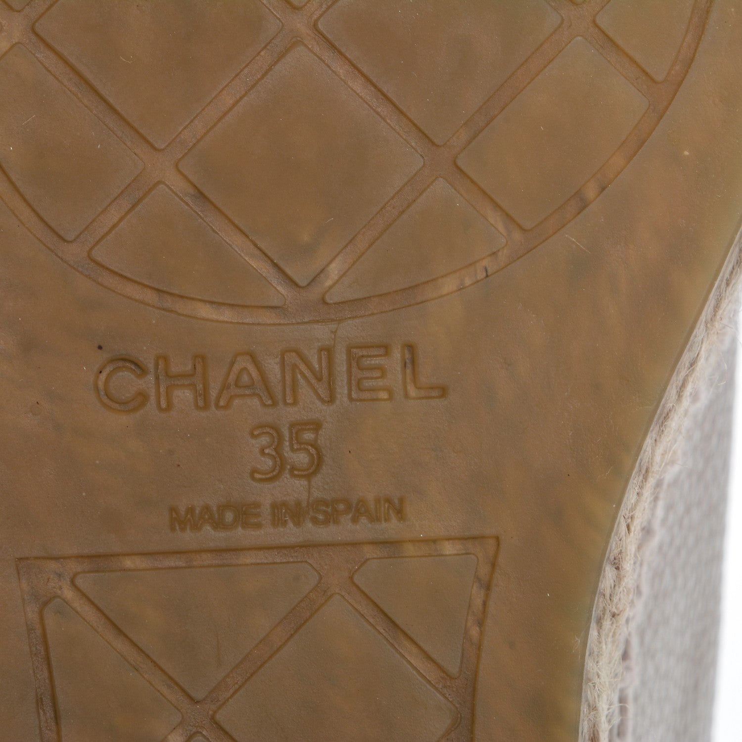 Chanel Grained Calfskin CC Espadrilles 35 Beige Black 6 of 7