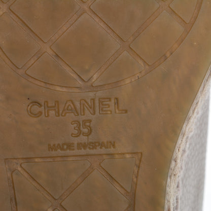Chanel Grained Calfskin CC Espadrilles 35 Beige Black 6 of 7