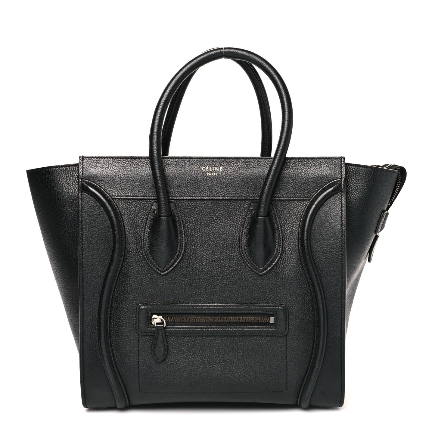 Drummed Calfskin Mini Luggage Black