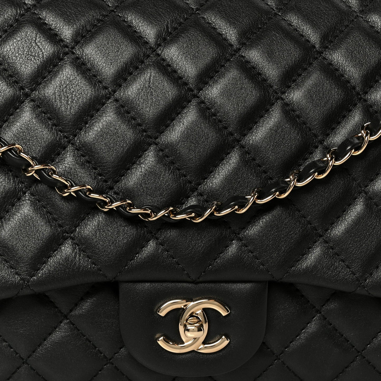 Calfskin Quilted Small XXL Travel Flap Bag Black