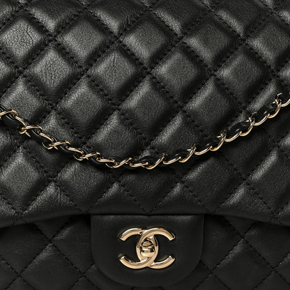 Chanel Calfskin Quilted Small XXL Travel Flap Bag Black 9 of 11