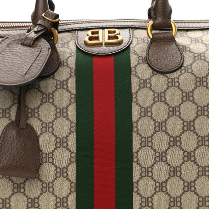 Gucci X BALENCIAGA BB Supreme Monogram Web Medium Ophidia Carry-On Duffle Bag Beige New Acero 7 of 9