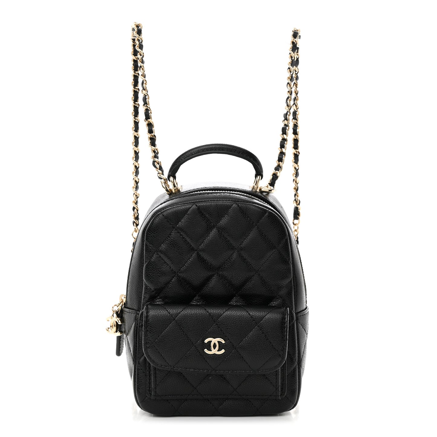 Caviar Quilted CC Mini Classic Backpack Black