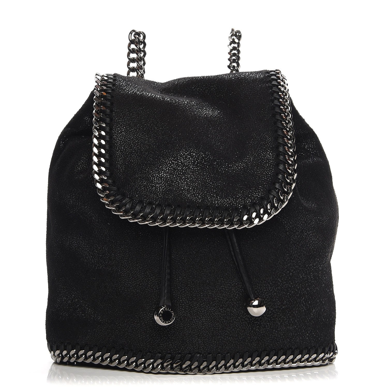 Stella McCartney Shaggy Deer Mini Falabella Backpack Black 1 of 8