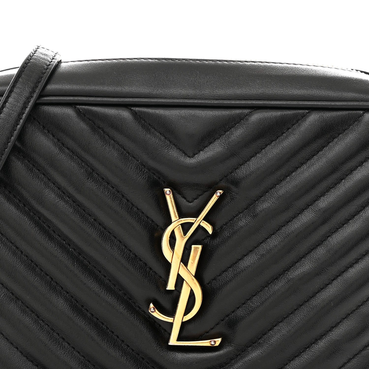 Saint Laurent Calfskin Matelasse Monogram Lou Camera Bag Black 8 of 12