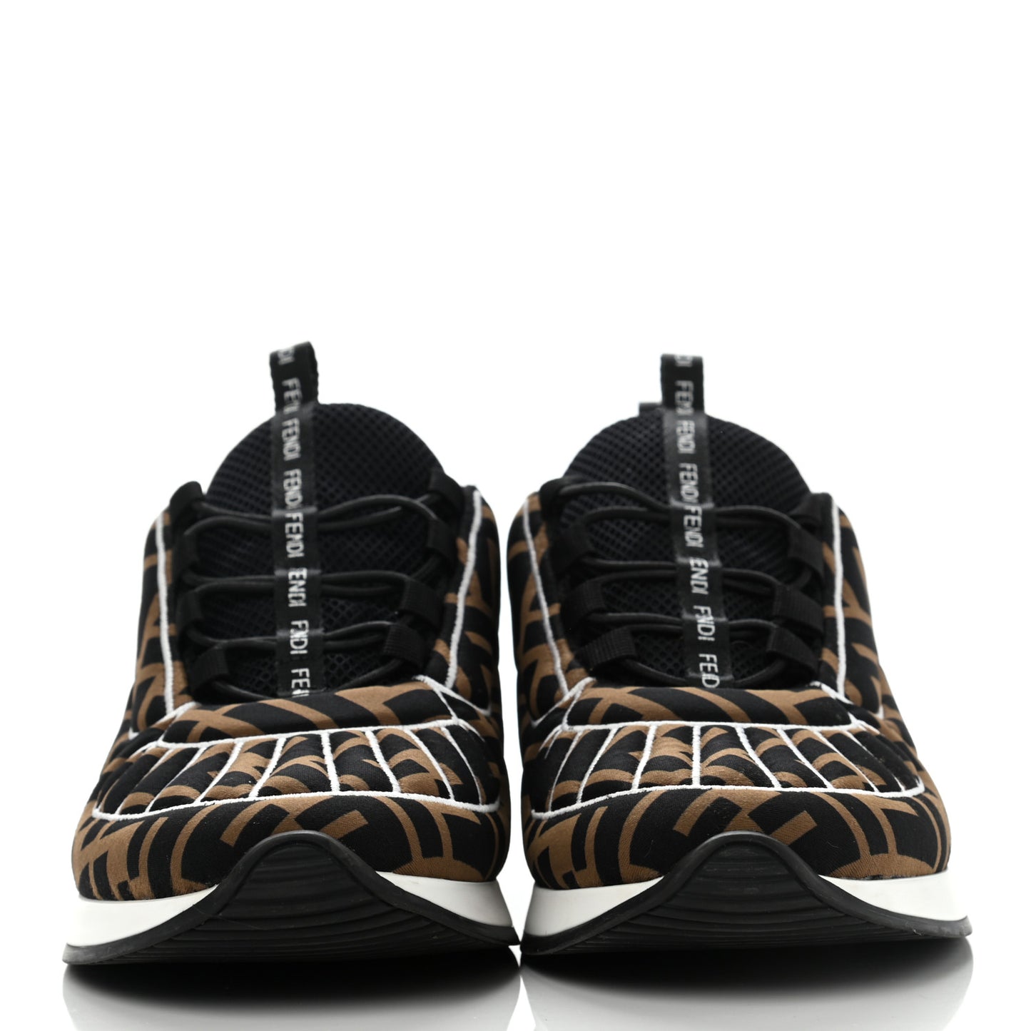Stretch Fabric FFreedom Sneakers 36 Tobacco Black White