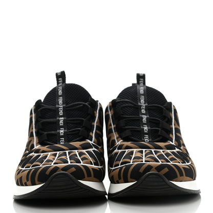 Fendi Stretch Fabric FFreedom Sneakers 36 Tobacco Black White 2 of 9