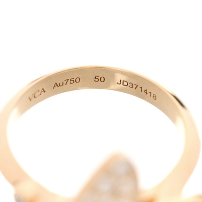 Van Cleef & Arpels 18K Yellow Gold Diamond Two Butterfly Ring 50 5.25 5 of 6