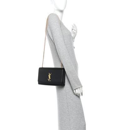 Saint Laurent Grain De Poudre Medium Classic Monogram Kate Satchel Black 2 of 9