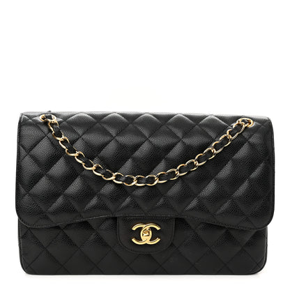 Chanel Caviar Quilted Jumbo Double Flap Black 1 of 11