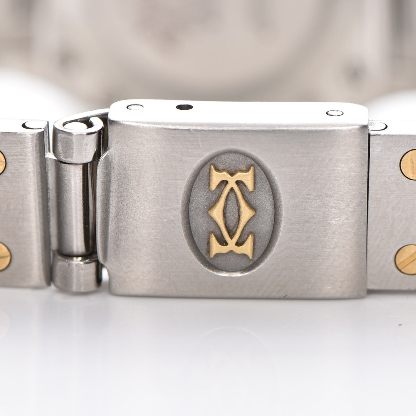 Stainless Steel 18K Yellow Gold 24mm Santos De Cartier Galbee Quartz Watch
