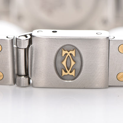 Cartier Stainless Steel 18K Yellow Gold 24mm Santos De Cartier Galbee Quartz Watch 7 of 13