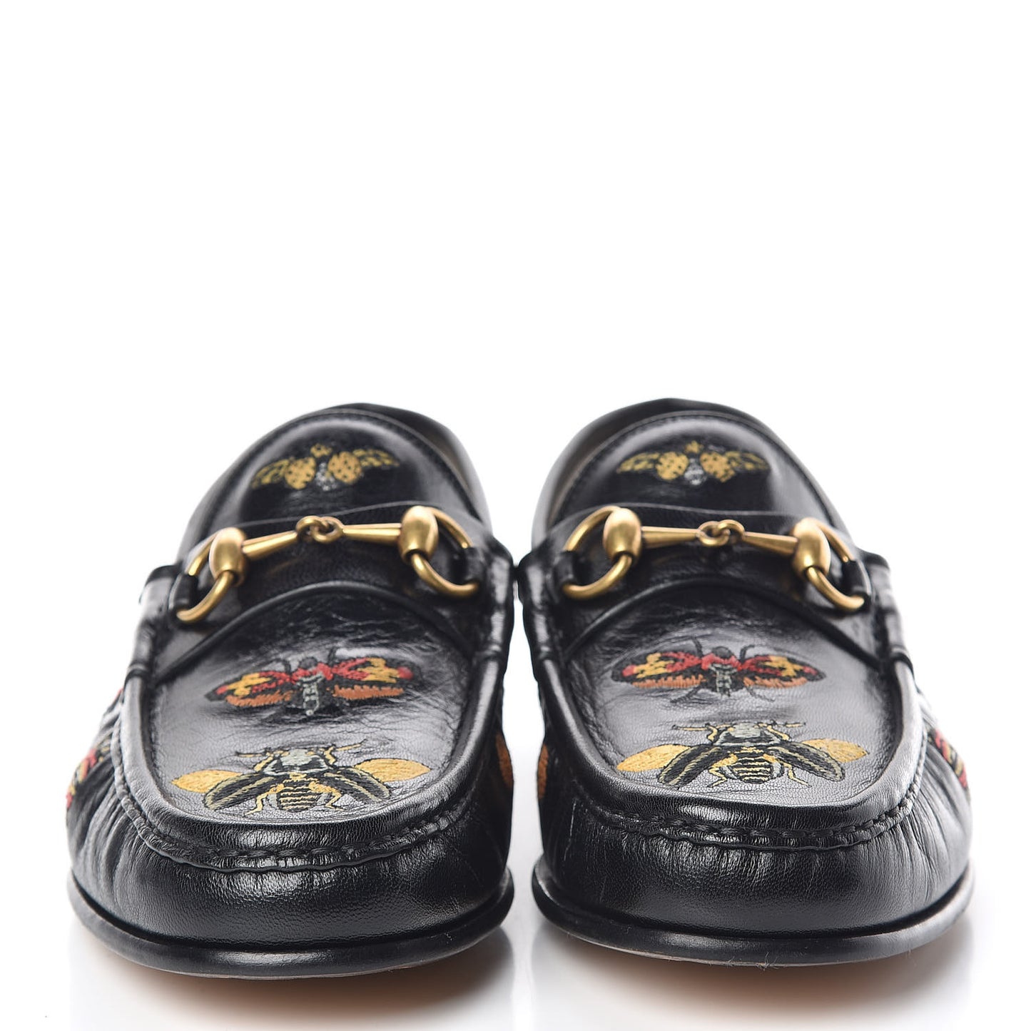 Goatskin Embroidered Mens 1953 Horsebit Loafers 6 Black