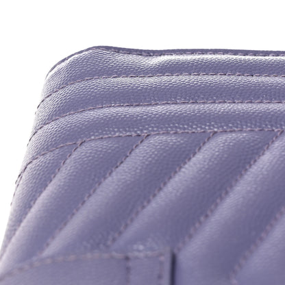 Saint Laurent Grain De Poudre Textured Mixed Matelasse Triquilt Monogram Clutch Dark Wisteria 11 of 11