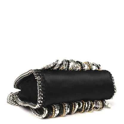 Stella McCartney Eco Satin Tiny Crystal Fringe Falabella Tote Black 4 of 10