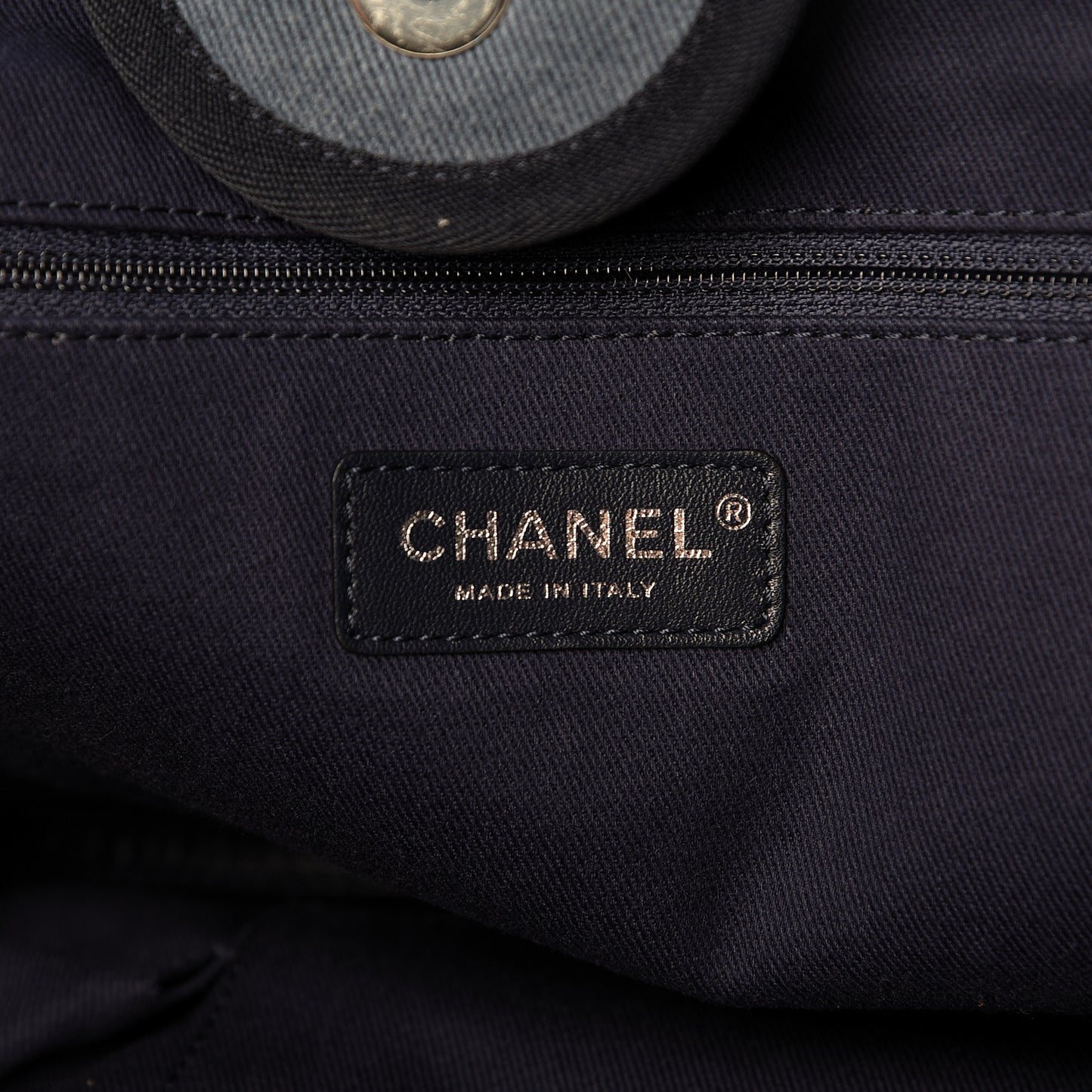 Canvas Sequin Large Deauville Tote Navy
