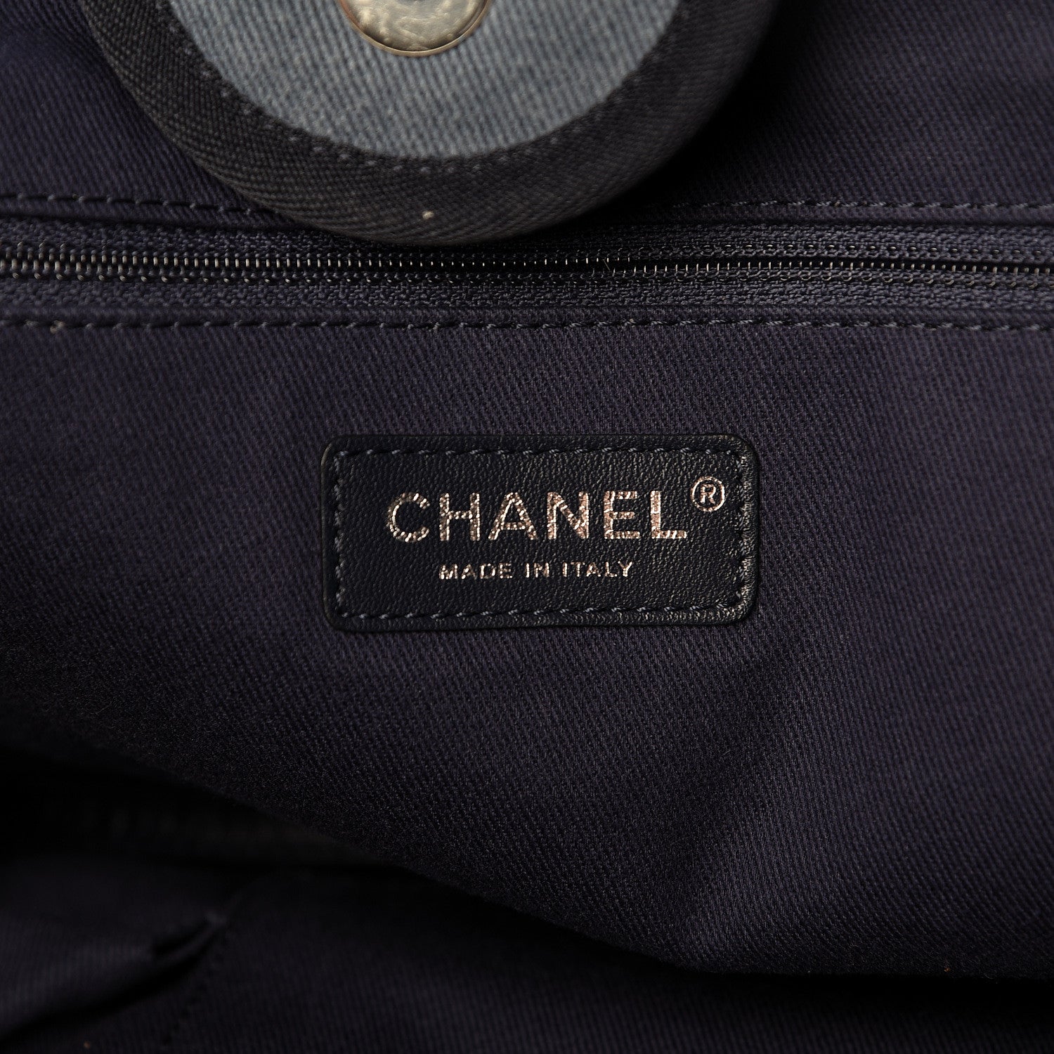 Chanel Canvas Sequin Large Deauville Tote Navy 6 of 10
