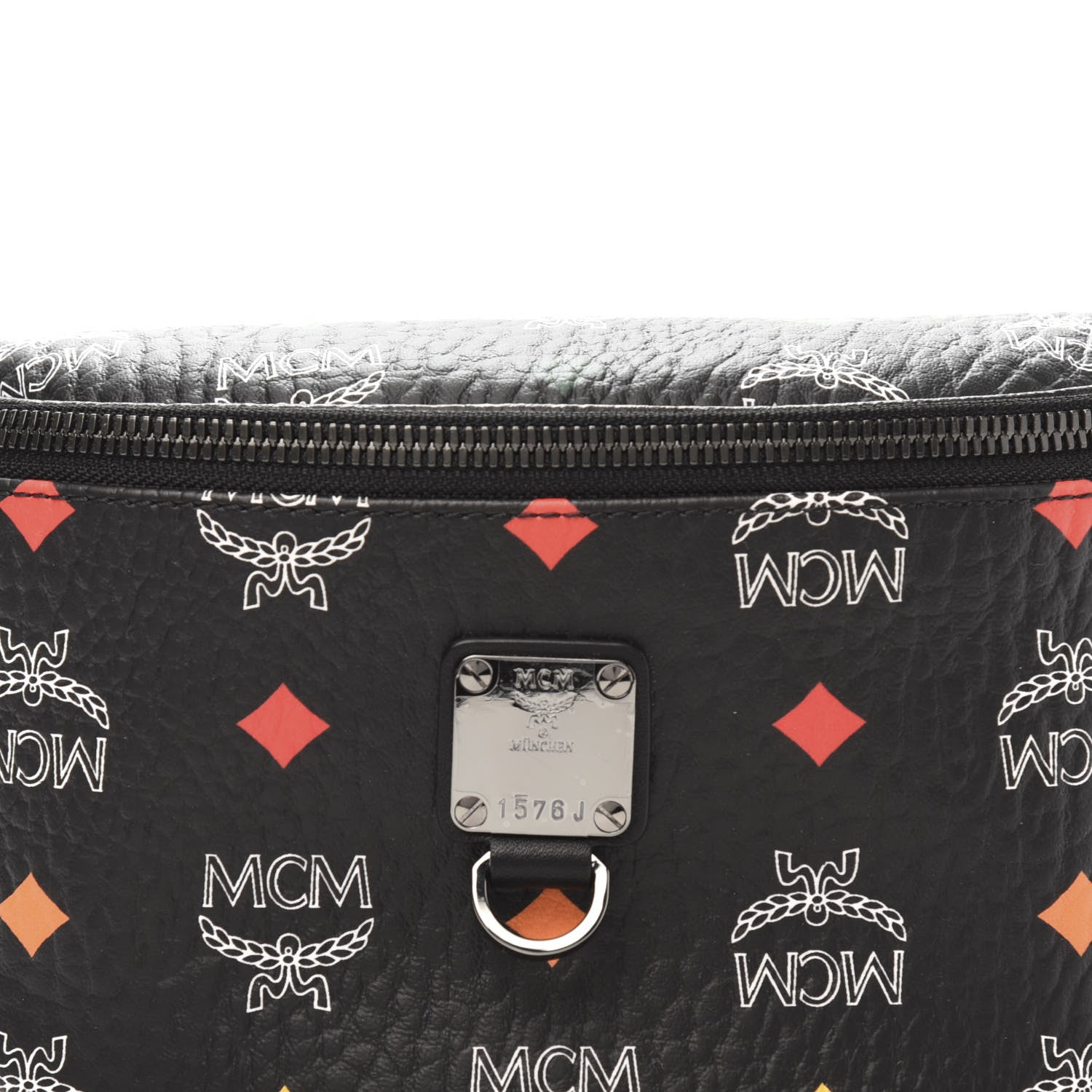 MCM Skyoptic Visetos Small Fursten Belt Bag Diamond Black 9 of 9